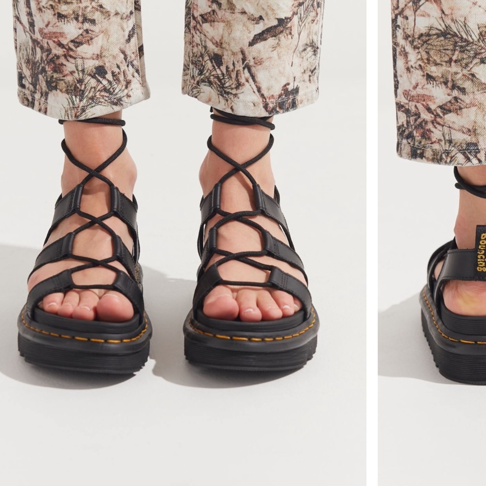 Dr Martin's Nartilla Black Hydro Woman's Gladiator Sandals Sz 8